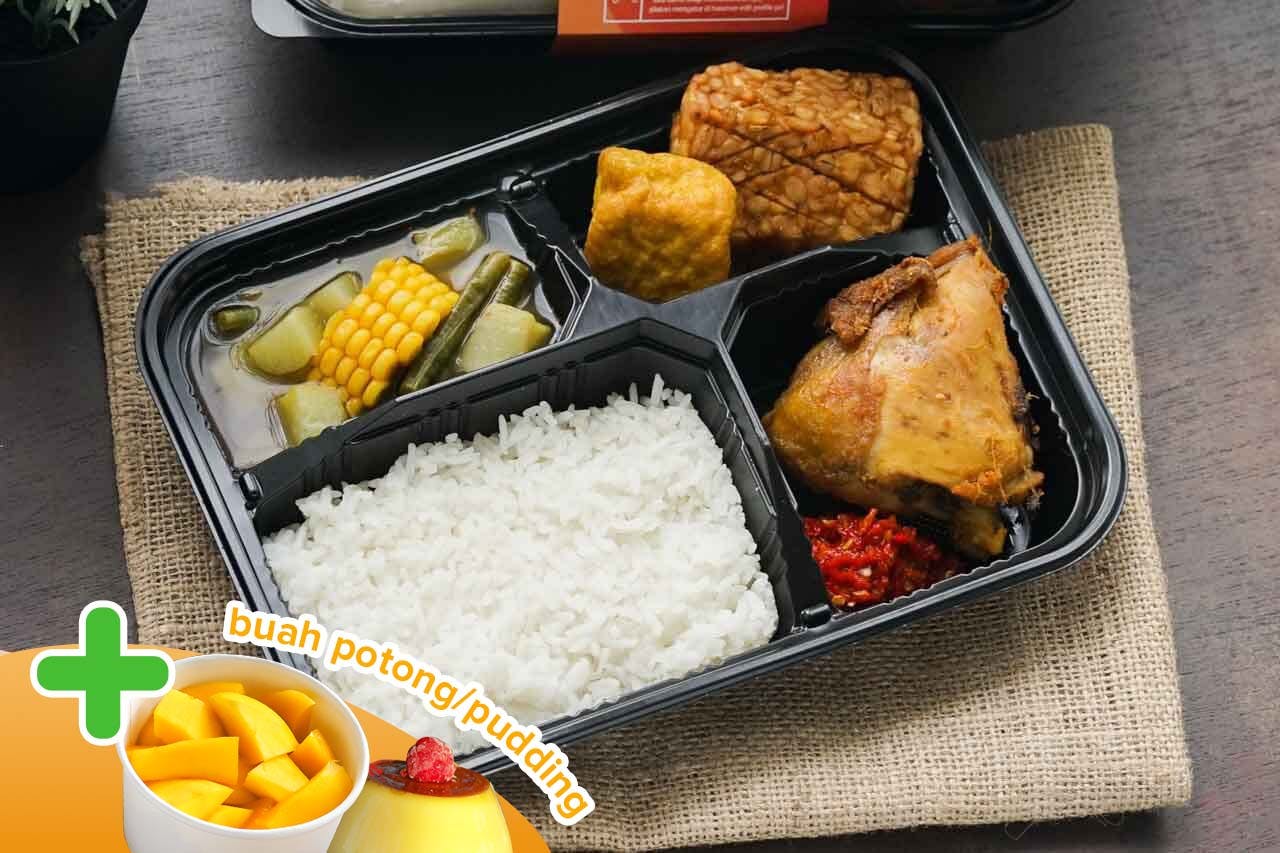 Kulina Catering Harian Jakarta Paket Lengkap Nasi Uduk Sunda + Buah/Pudding